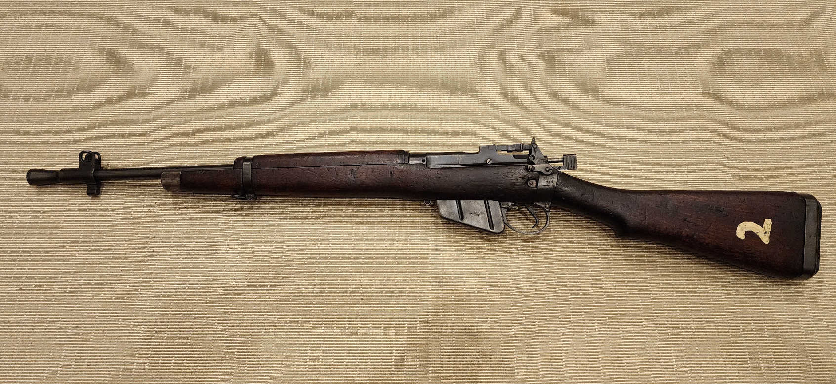 Left side overall view of the No. 5 Mk I Jungle Carbine after restoration