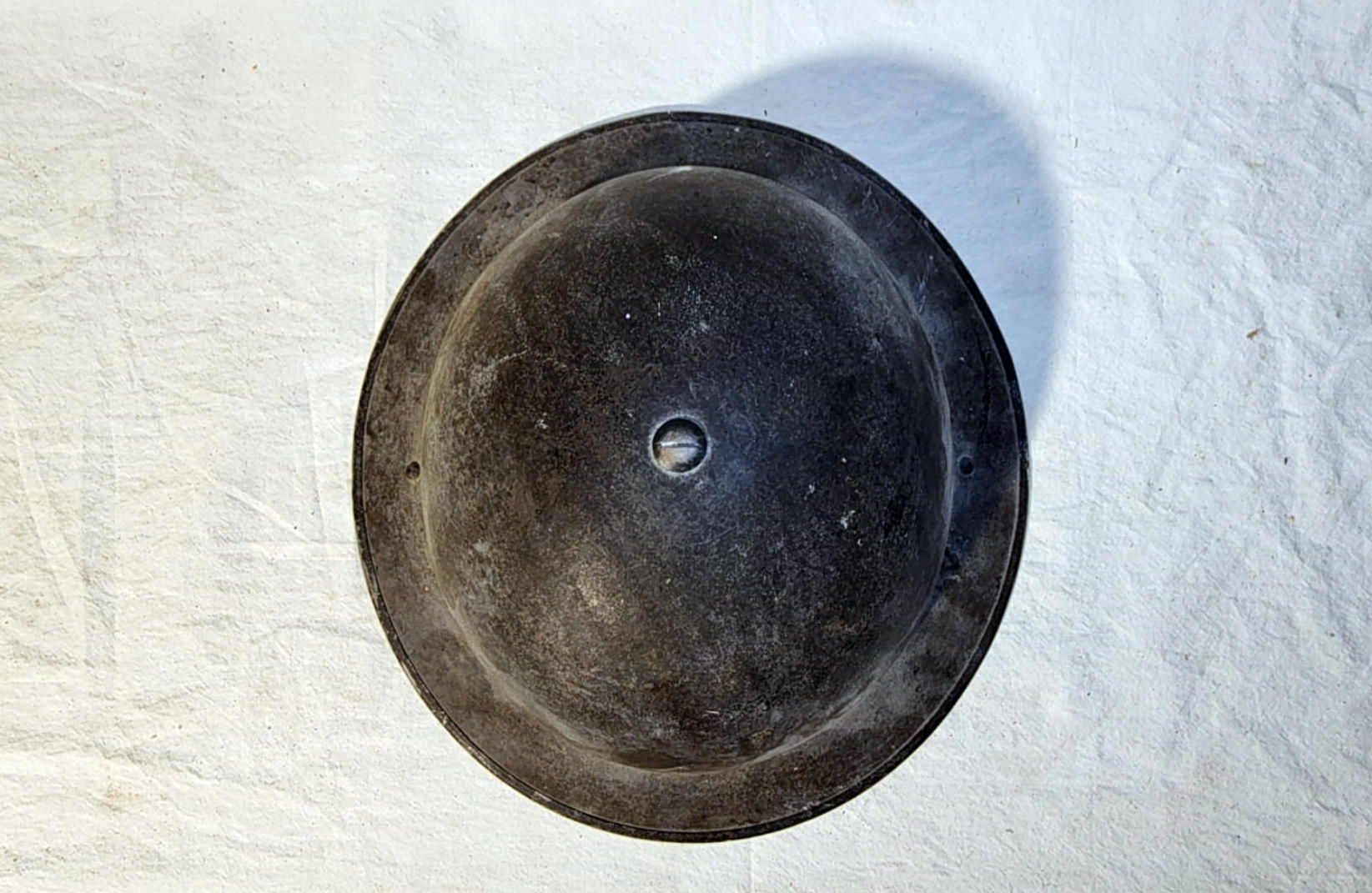 Top-down view of the British Army Mk II helmet shell