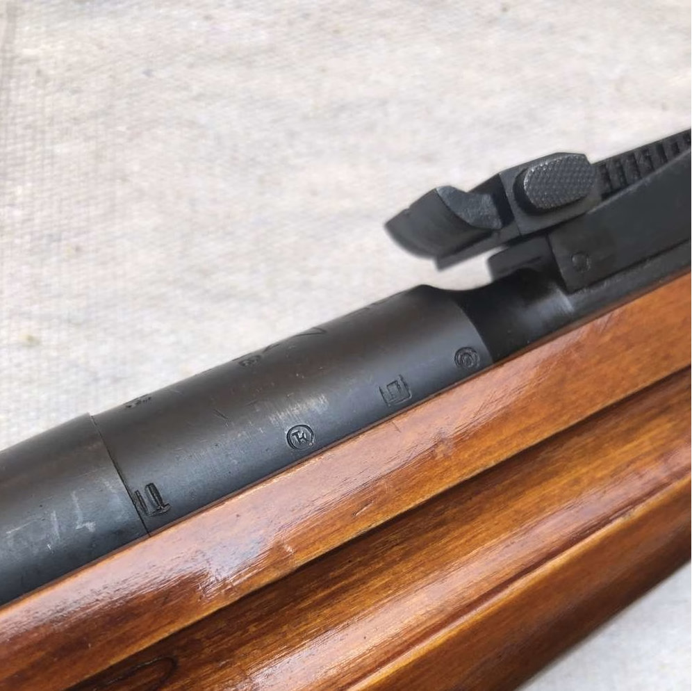 Close view of stock finish and shellac