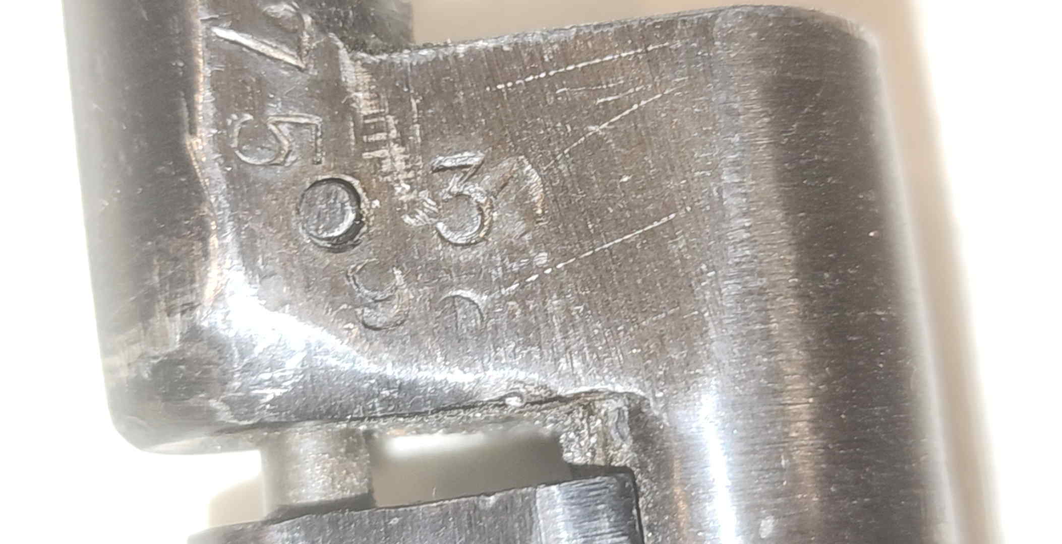 Additional small inspection numbers near the serial number on the Mosin-Nagant bayonet