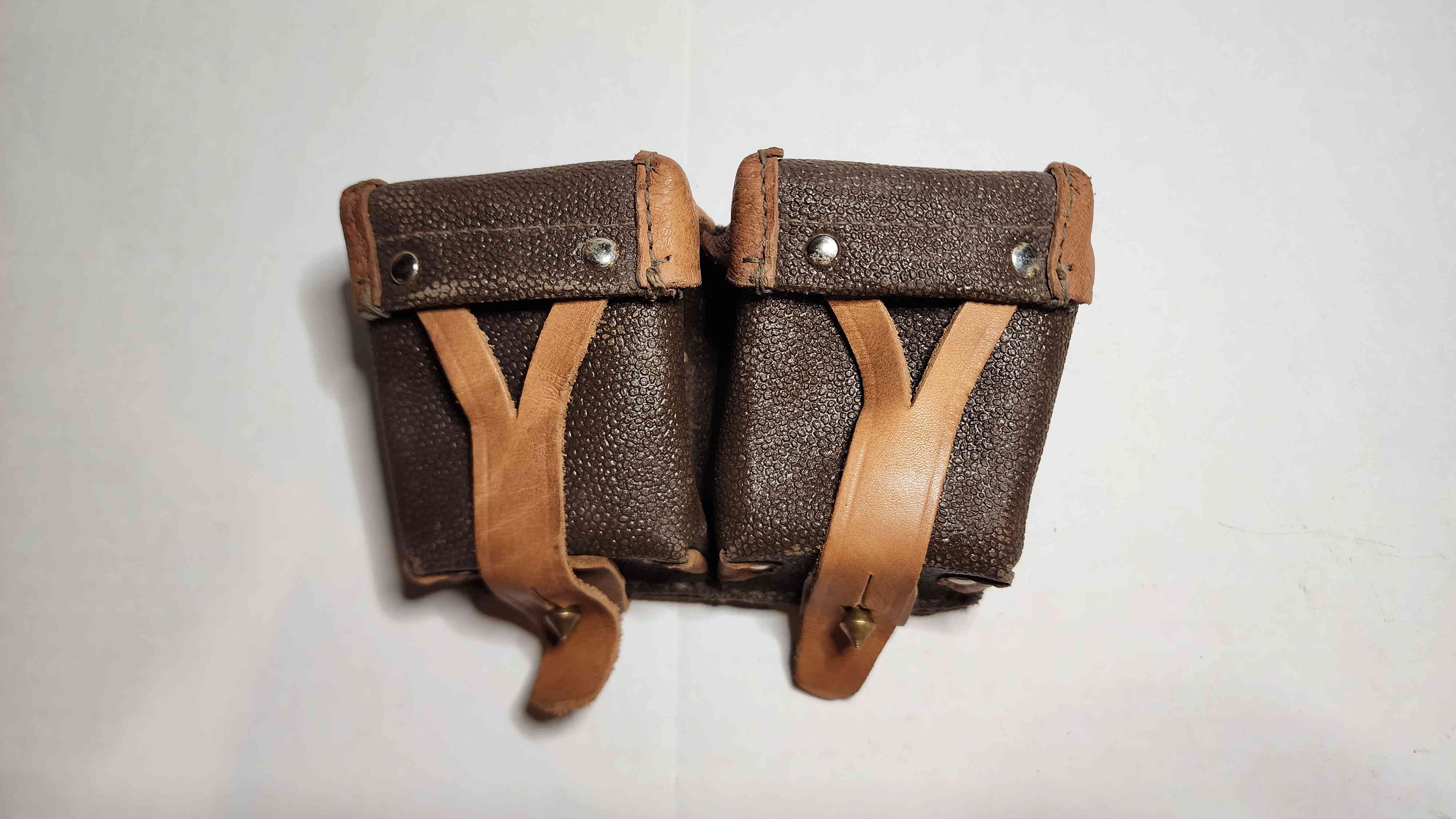 Mosin-Nagant dual-cell leather cleaning kit pouch