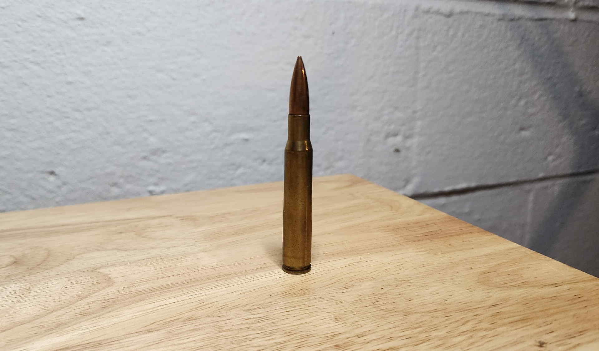 Full-length view of the 1943 Lake City LC 43 .30-06 M2 Ball cartridge