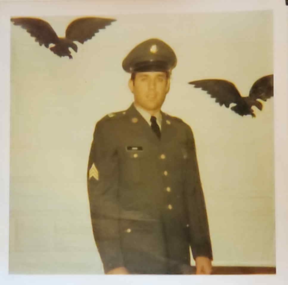 New Jersey Army National Guard Sergeant wearing the Army Green service uniform during the 1960s